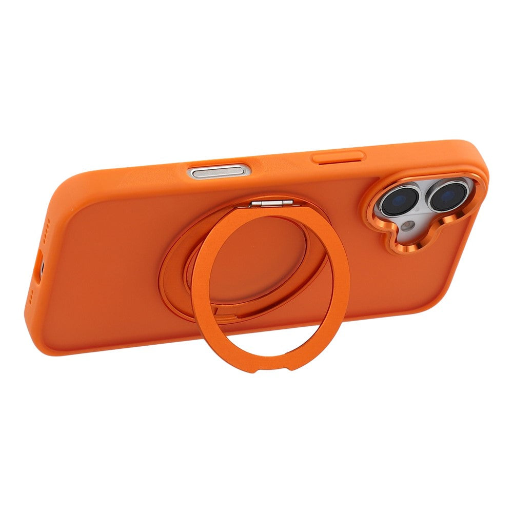 For iPhone 16 Plus Case Rotating Kickstand TPU + PC Anti-slip Matte Phone Back Cover