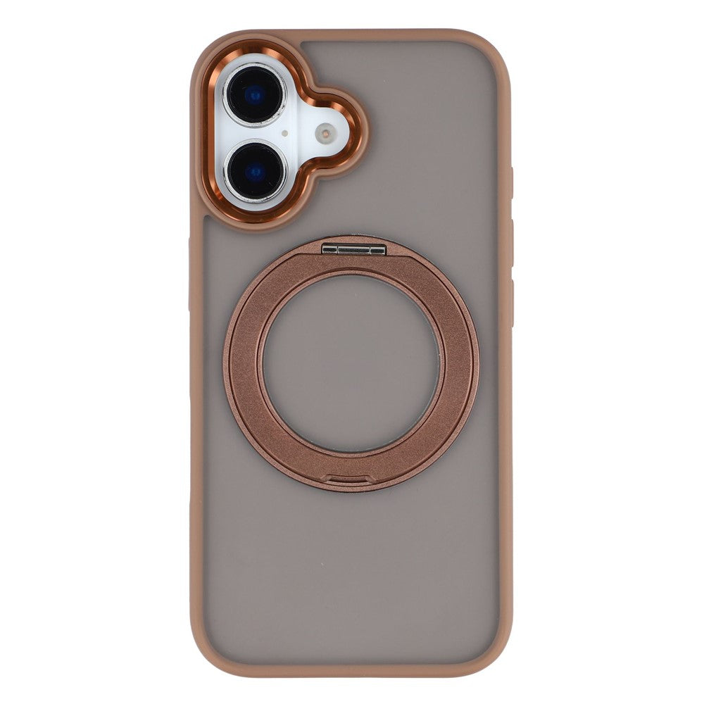 For iPhone 16 Plus Case Rotating Kickstand TPU + PC Anti-slip Matte Phone Back Cover