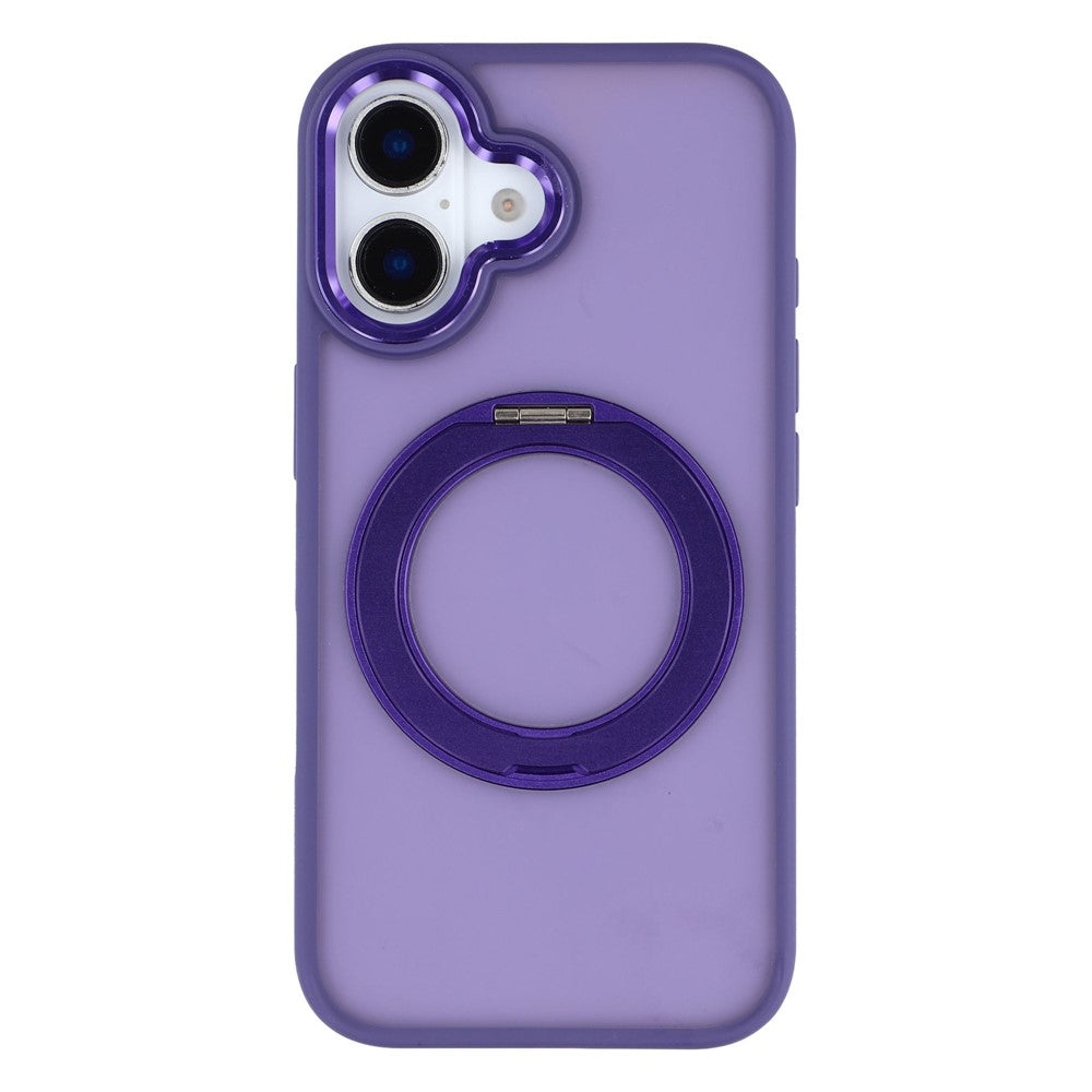 For iPhone 16 Plus Case Rotating Kickstand TPU + PC Anti-slip Matte Phone Back Cover