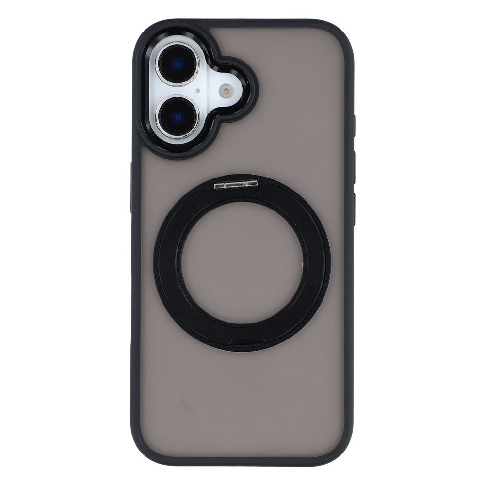 For iPhone 16 Plus Case Rotating Kickstand TPU + PC Anti-slip Matte Phone Back Cover