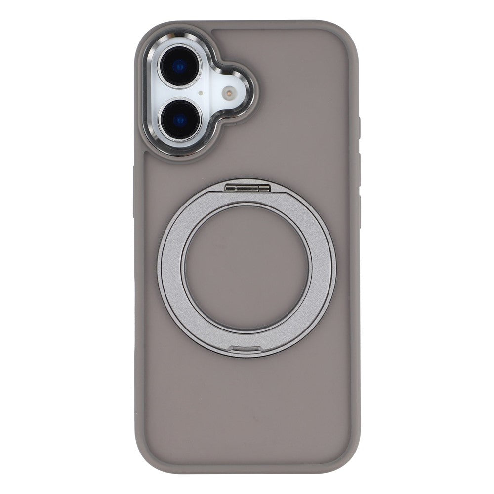 For iPhone 16 Plus Case Rotating Kickstand TPU + PC Anti-slip Matte Phone Back Cover