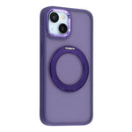 For iPhone 15 Plus / 14 Plus Case Rotating Kickstand TPU + PC Anti-slip Matte Phone Back Cover