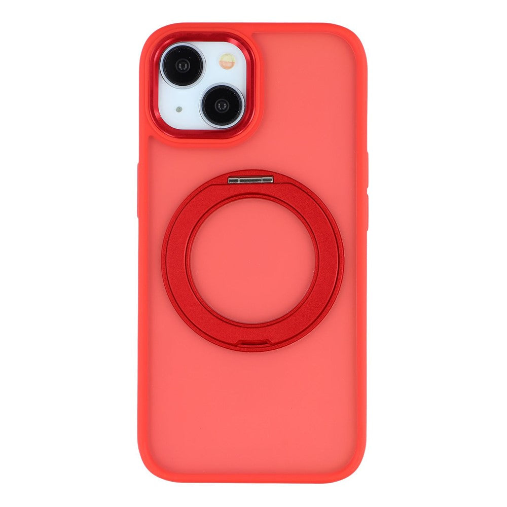 For iPhone 15 Plus / 14 Plus Case Rotating Kickstand TPU + PC Anti-slip Matte Phone Back Cover