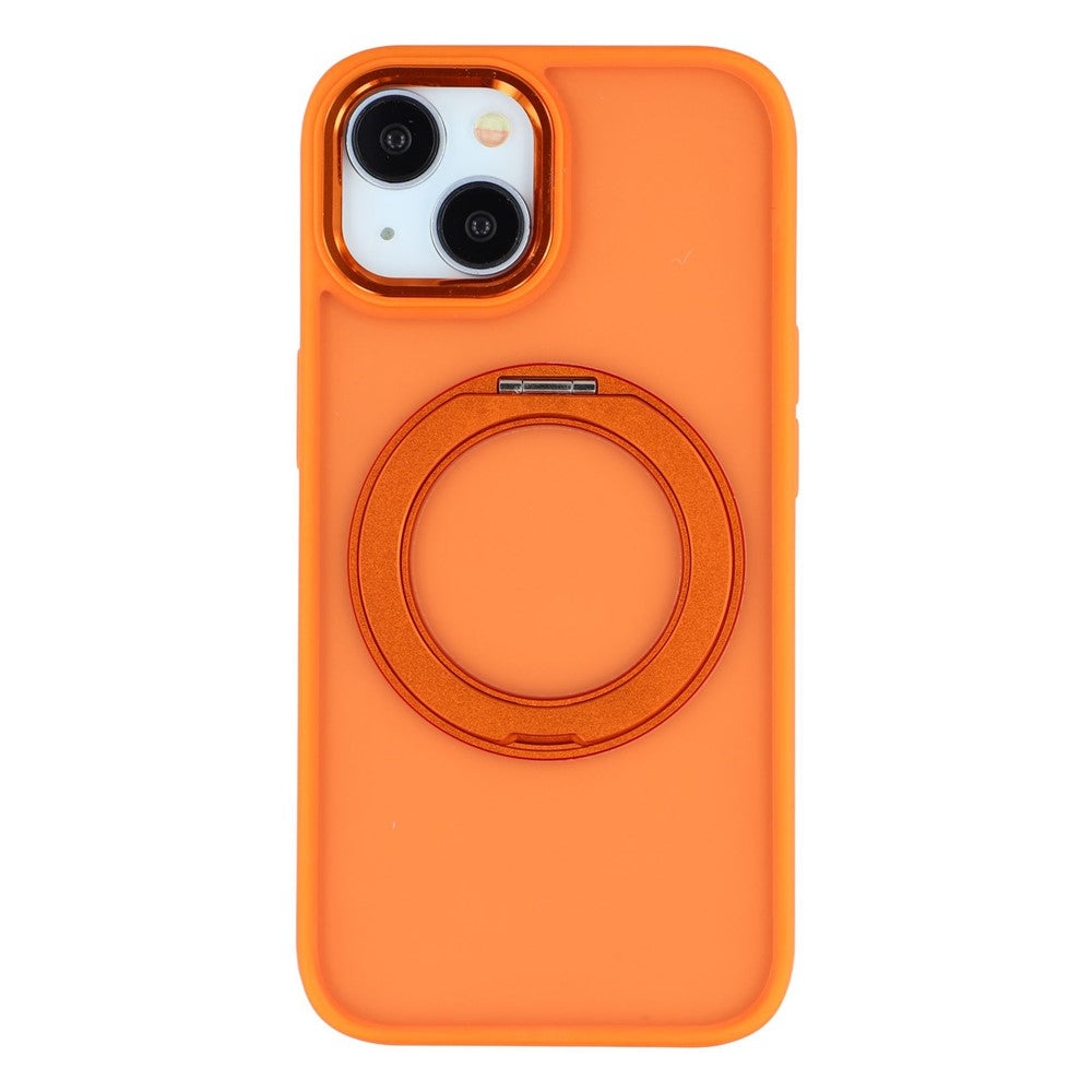 For iPhone 15 Plus / 14 Plus Case Rotating Kickstand TPU + PC Anti-slip Matte Phone Back Cover
