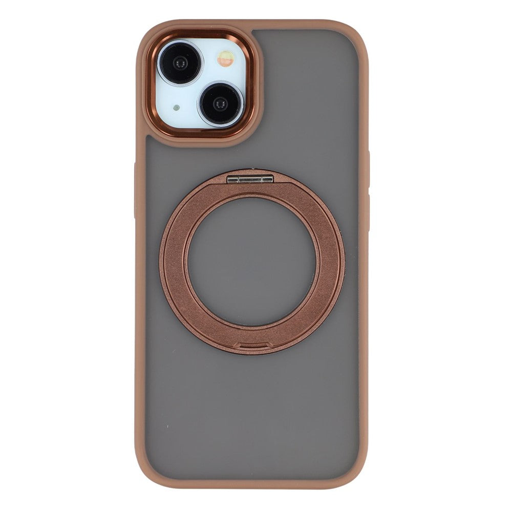 For iPhone 15 Plus / 14 Plus Case Rotating Kickstand TPU + PC Anti-slip Matte Phone Back Cover