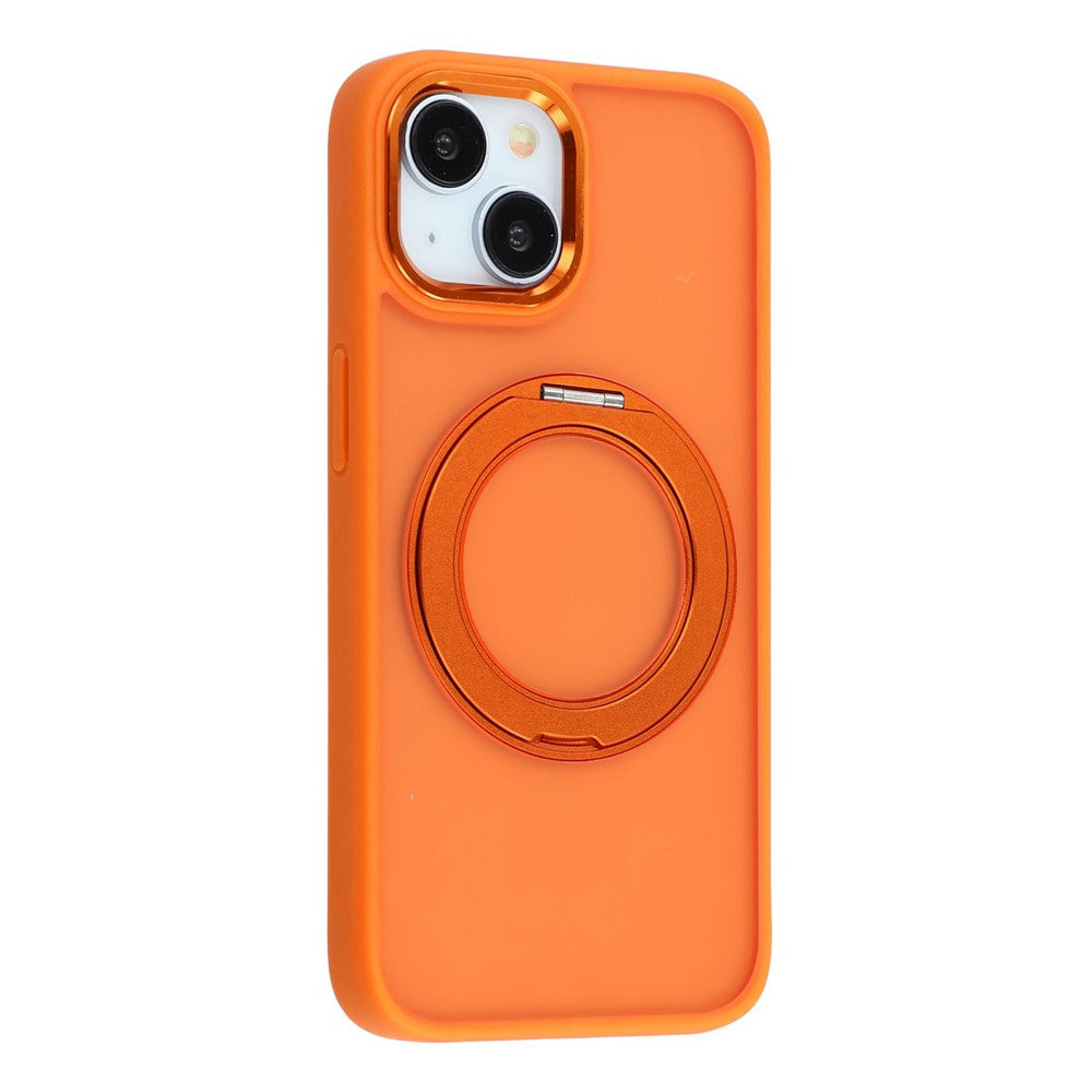 For iPhone 15 Case Rotating Kickstand TPU + PC Anti-slip Matte Phone Back Cover
