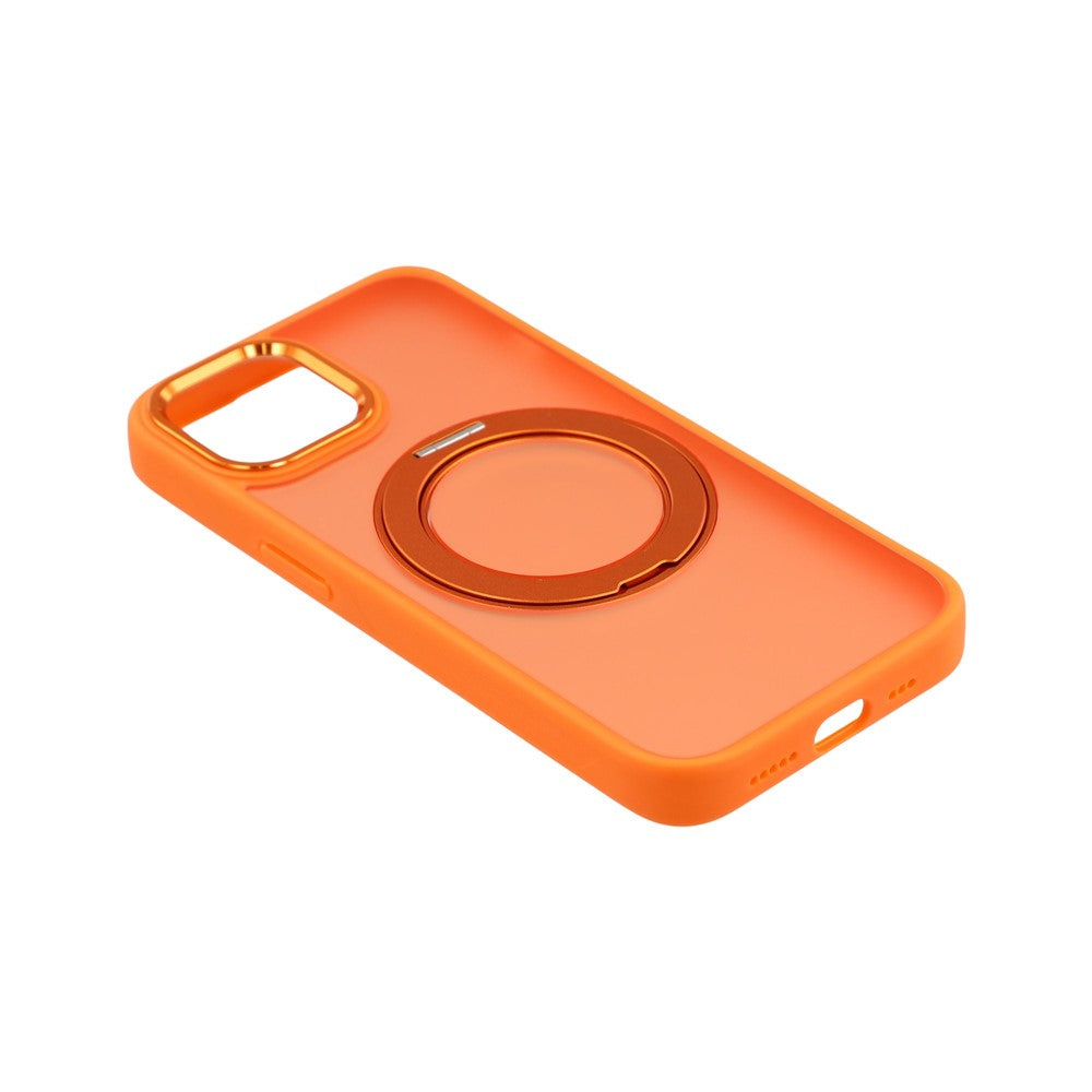 For iPhone 15 Case Rotating Kickstand TPU + PC Anti-slip Matte Phone Back Cover