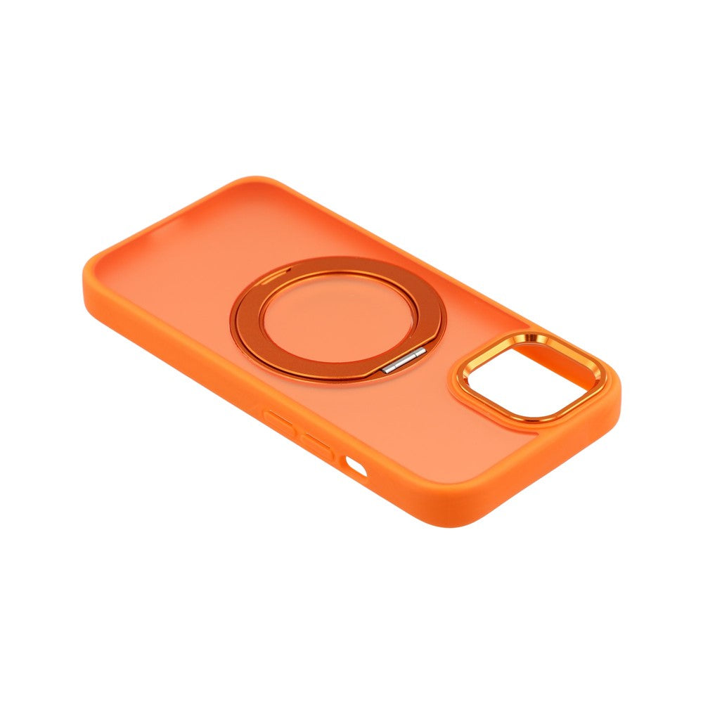 For iPhone 15 Case Rotating Kickstand TPU + PC Anti-slip Matte Phone Back Cover