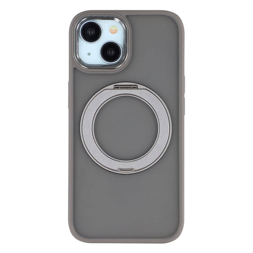 For iPhone 15 Case Rotating Kickstand TPU + PC Anti-slip Matte Phone Back Cover