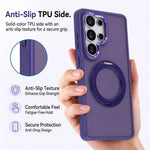 Samsung Galaxy S26 Ultra Magnetiskt Skal Matt PC+TPU Halkfritt mobilskal med Roterande Stöd