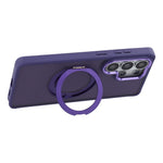 For Samsung Galaxy S26 Ultra Magnetic Case Matte PC+TPU Anti-slip Phone Cover with Rotating Kickstand