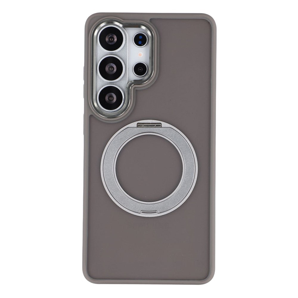 For Samsung Galaxy S26 Ultra Magnetic Case Matte PC+TPU Anti-slip Phone Cover with Rotating Kickstand