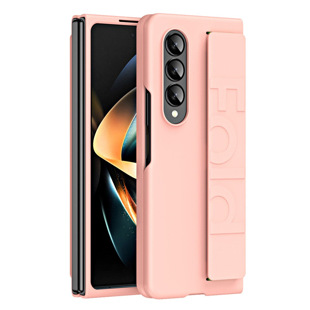 Shockproof Case for Samsung Galaxy Z Fold4 5G Anti-Fall Hard PC Phone Case Rubberized Protective Case with Elastic Strap