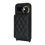 For Google Pixel 10a Case with Lanyard  /  Mirror  /  Card Holder Grids Pattern RFID Blocking Phone Cover
