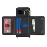 For Google Pixel 10a Case with Lanyard  /  Mirror  /  Card Holder Grids Pattern RFID Blocking Phone Cover