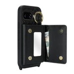 For Google Pixel 10a Case with Lanyard  /  Mirror  /  Card Holder Grids Pattern RFID Blocking Phone Cover