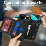 For Google Pixel 10a Case with Lanyard  /  Mirror  /  Card Holder Grids Pattern RFID Blocking Phone Cover