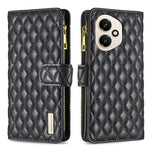 BINFEN COLOR til Honor 400 Lite 5G BF Style-15 Læderetui Lynlåslomme Rhombus Telefoncover
