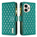 BINFEN COLOR til Honor 400 Lite 5G BF Style-15 Læderetui Lynlåslomme Rhombus Telefoncover