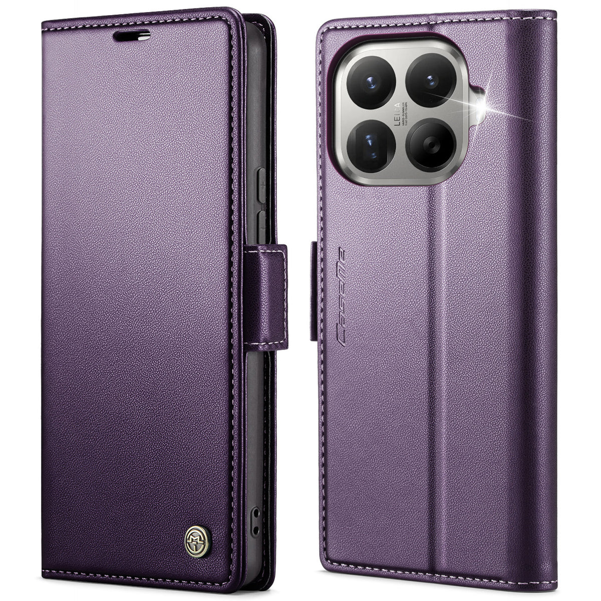 CASEME for Xiaomi 17T Pro Case  023 Series RFID Blocking Wallet Stand Glossy Litchi Texture Leather Phone Cover