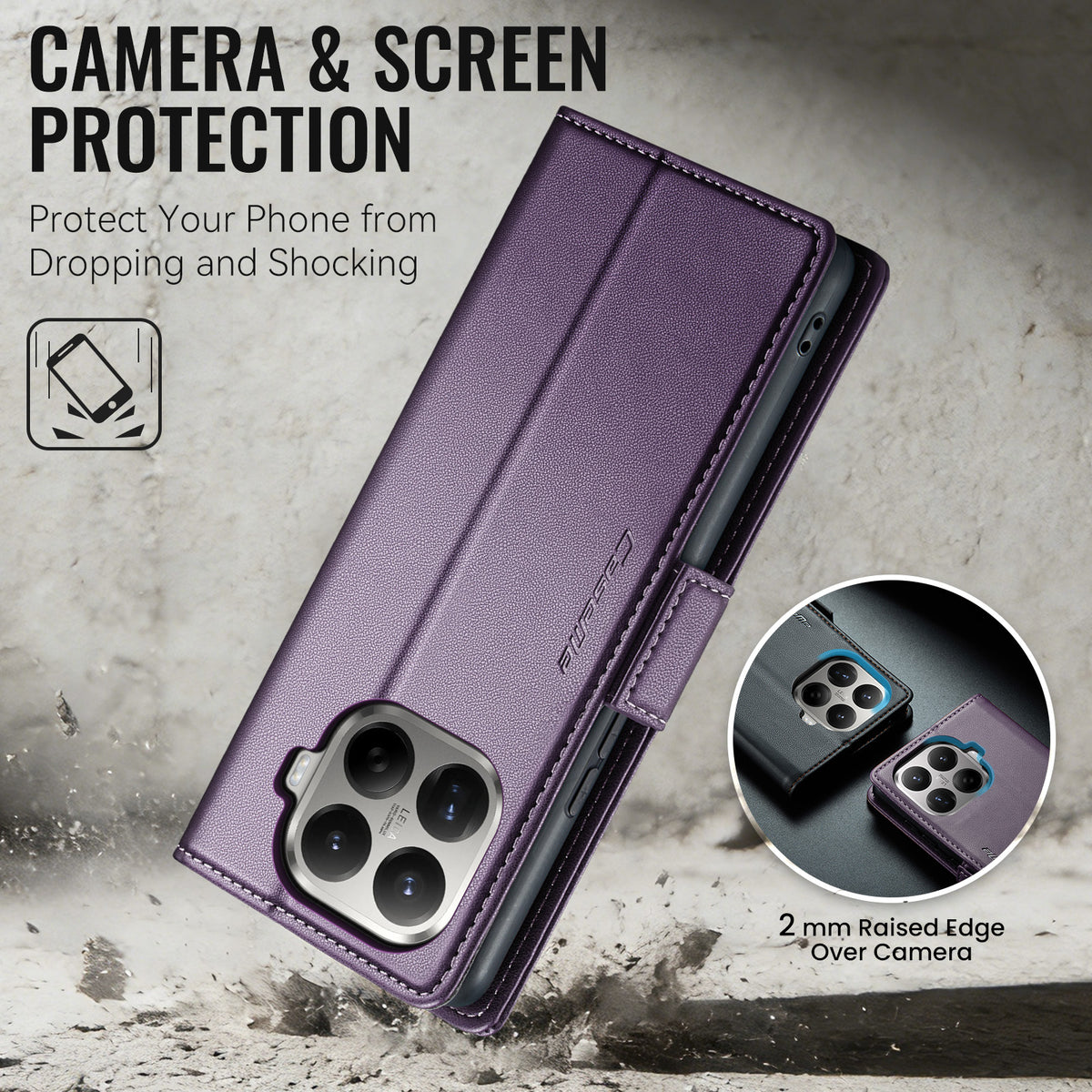 CASEME for Xiaomi 17T Pro Case  023 Series RFID Blocking Wallet Stand Glossy Litchi Texture Leather Phone Cover