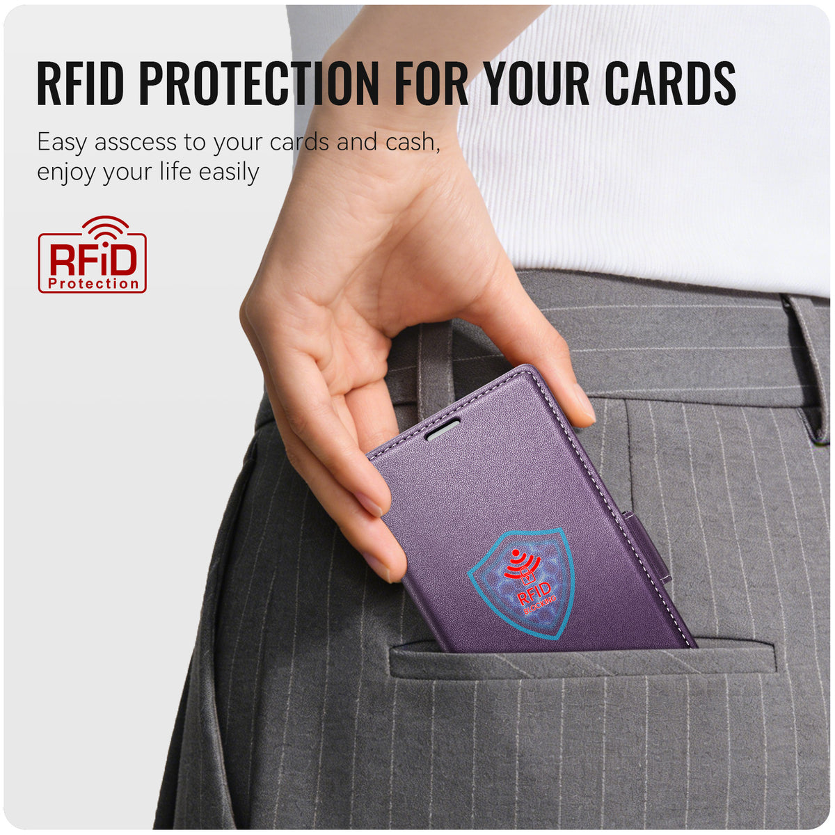 CASEME for Xiaomi 17T Pro Case  023 Series RFID Blocking Wallet Stand Glossy Litchi Texture Leather Phone Cover