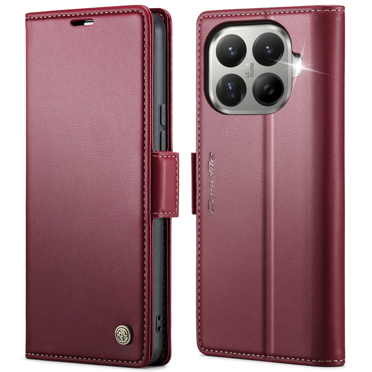 CASEME for Xiaomi 17T Pro Case  023 Series RFID Blocking Wallet Stand Glossy Litchi Texture Leather Phone Cover