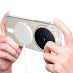 Til vivo X300 Pro 5G Gennemsigtigt Magnetisk Telefoncover TPU + Akryl Bagside