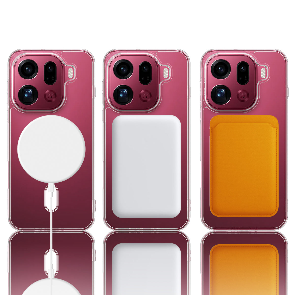 For Oppo Find X9 Pro 5G Clear Phone Magnetic Case TPU + Acrylic Back Cover
