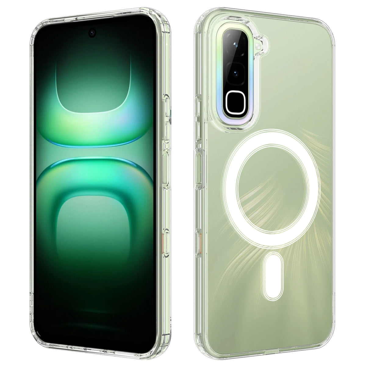 Til Infinix Hot 70 Gennemsigtigt Telefoncover Magnetisk TPU + Akryl Bagside