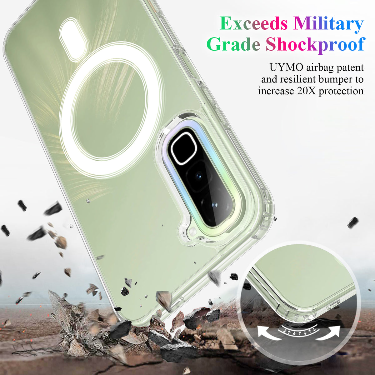 Til Infinix Hot 70 Gennemsigtigt Telefoncover Magnetisk TPU + Akryl Bagside