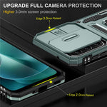 For Samsung Galaxy A27 5G Case Kickstand Slide Lens Lid PC + TPU Drop-Proof Phone Cover