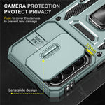 For Samsung Galaxy A27 5G Case Kickstand Slide Lens Lid PC + TPU Drop-Proof Phone Cover