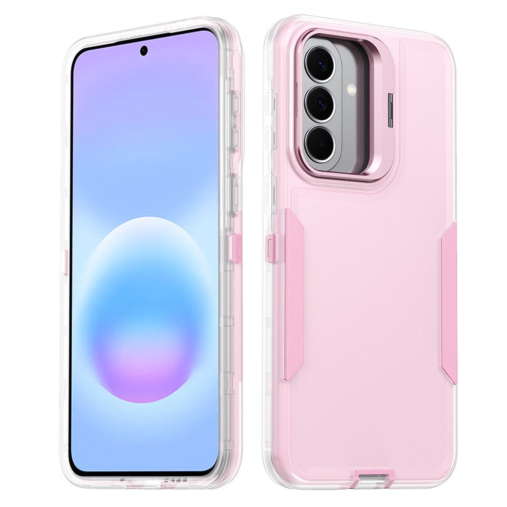 For Samsung Galaxy A27 5G Case TPU + PC Hybrid Phone Cover with Alloy Lens Frame Kickstand