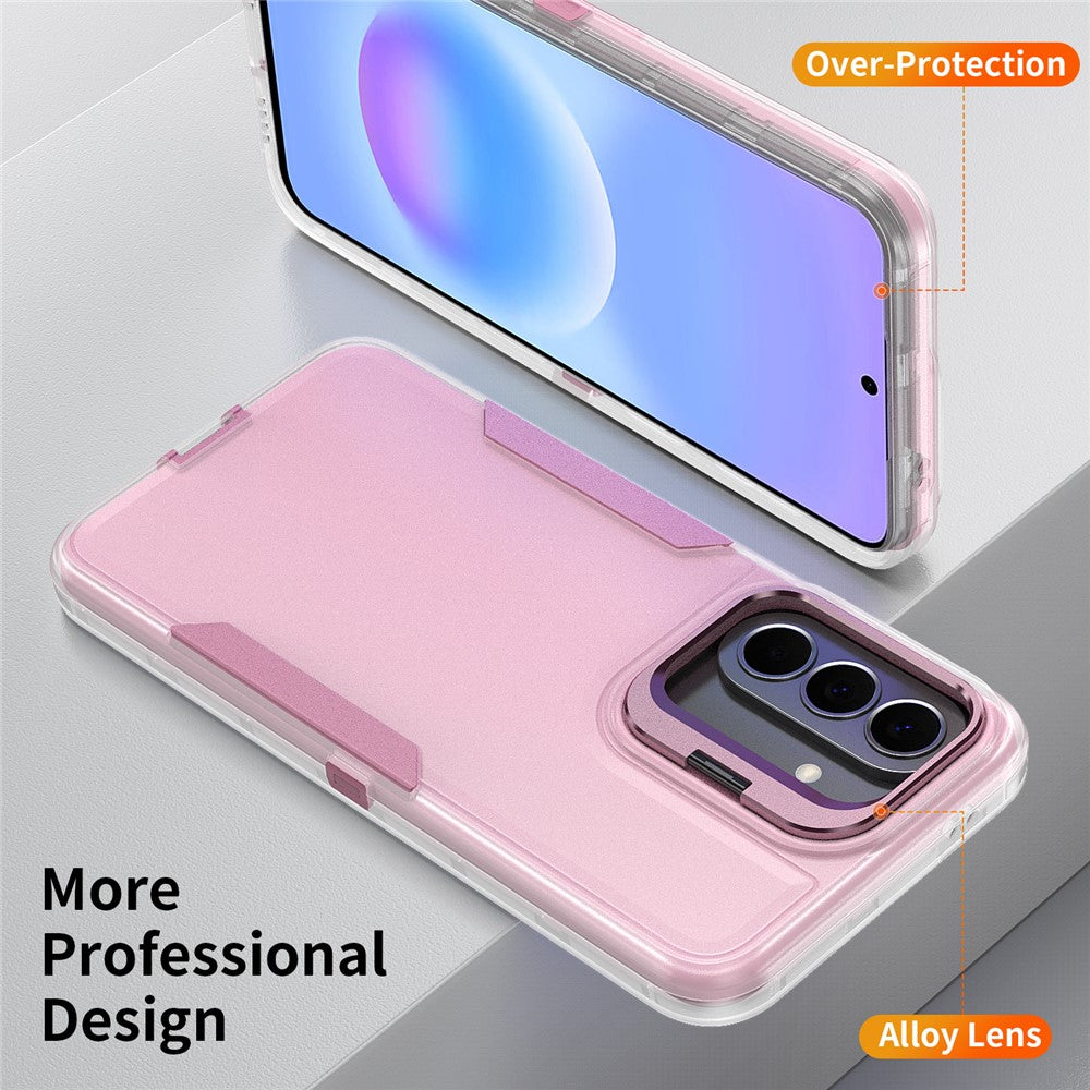 For Samsung Galaxy A27 5G Case TPU + PC Hybrid Phone Cover with Alloy Lens Frame Kickstand