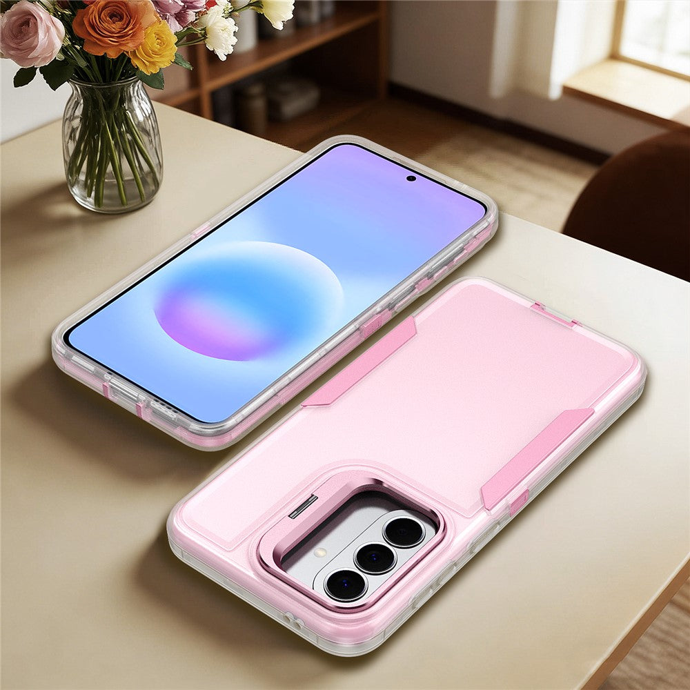 For Samsung Galaxy A27 5G Case TPU + PC Hybrid Phone Cover with Alloy Lens Frame Kickstand