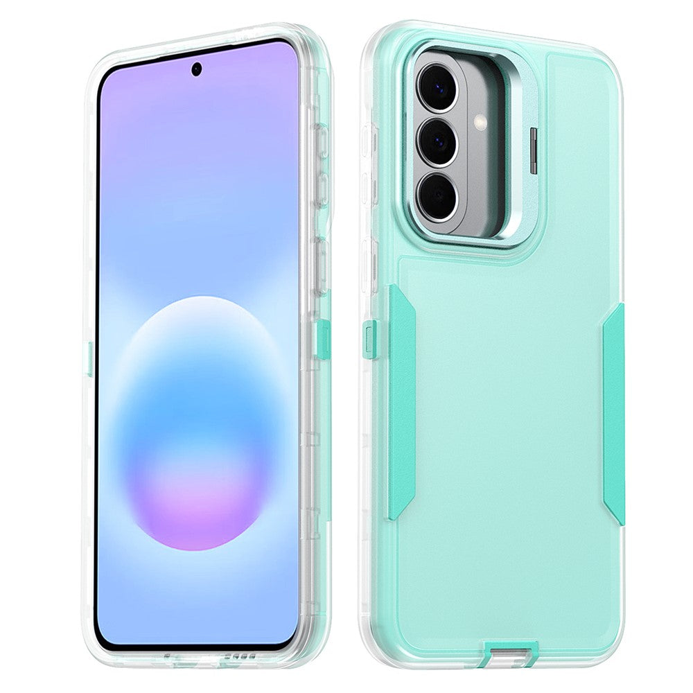 For Samsung Galaxy A27 5G Case TPU + PC Hybrid Phone Cover with Alloy Lens Frame Kickstand