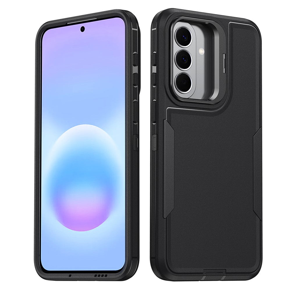 For Samsung Galaxy A27 5G Case TPU + PC Hybrid Phone Cover with Alloy Lens Frame Kickstand