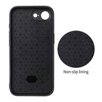 For iPhone 16e  /  17e Case Carbon Fiber Texture Leather Coated TPU PC Phone Cover with Metal Ring for Magnetic Car Mount