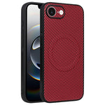 For iPhone 16e  /  17e Case Carbon Fiber Texture Leather Coated TPU PC Phone Cover with Metal Ring for Magnetic Car Mount