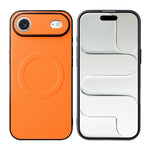 Til iPhone Air Case Cover i kulfibertekstur, læderbelagt TPU PC-telefoncover med metalring til magnetisk bilholder