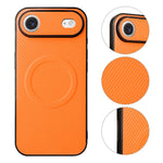 Til iPhone Air Case Cover i kulfibertekstur, læderbelagt TPU PC-telefoncover med metalring til magnetisk bilholder