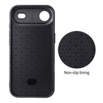 Til iPhone Air Case Cover i kulfibertekstur, læderbelagt TPU PC-telefoncover med metalring til magnetisk bilholder