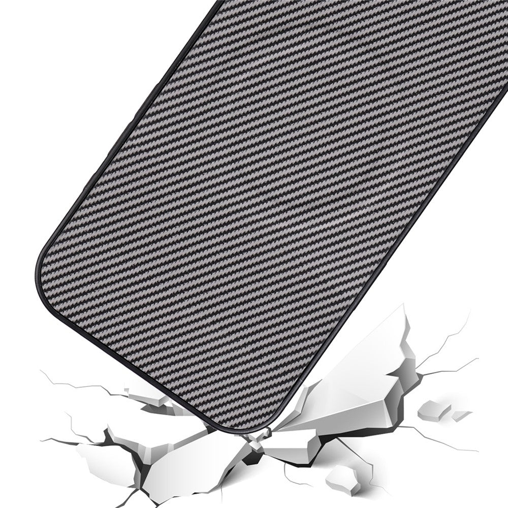 Til Samsung Galaxy S25+ Cover i kulfibertekstur læderbelagt TPU PC telefoncover med metalring til magnetisk bilholder