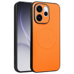 Oppo Reno15 Pro Max 5G (Global) / Reno15 Pro 5G (Kina) skal kolfiberstruktur läderbelagd TPU PC mobilskal med metallring för magnetisk bilmontering