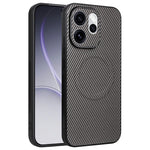 Oppo Reno15 Pro Max 5G (Global) / Reno15 Pro 5G (Kina) skal kolfiberstruktur läderbelagd TPU PC mobilskal med metallring för magnetisk bilmontering