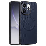 Oppo Reno15 Pro Max 5G (Global) / Reno15 Pro 5G (Kina) skal kolfiberstruktur läderbelagd TPU PC mobilskal med metallring för magnetisk bilmontering