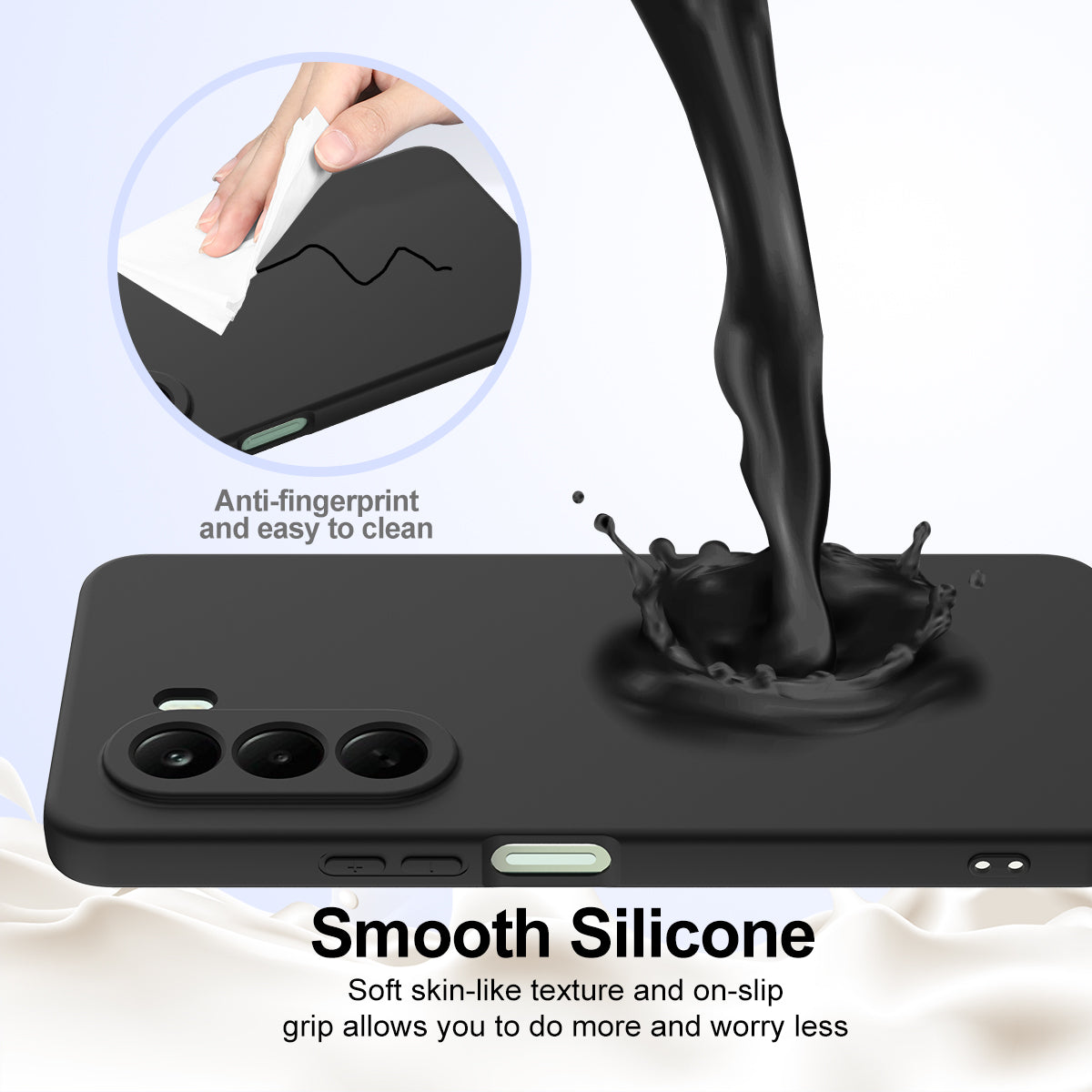Til Realme P4x 5G / OnePlus Nord CE6 Lite 5G Magnetisk Etui Anti-Dråbe Flydende Silikone Telefoncover med Snor