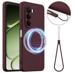 Til Realme P4x 5G / OnePlus Nord CE6 Lite 5G Magnetisk Etui Anti-Dråbe Flydende Silikone Telefoncover med Snor