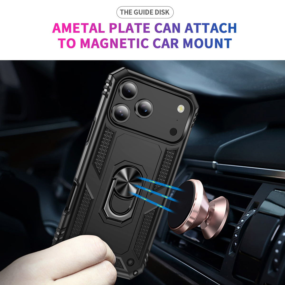 For iPhone 18 Pro Max / 17 Pro Max Case PC + TPU Phone Cover with Kickstand